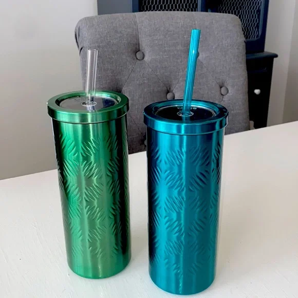 SOLD!❌ Ello Aluminum Tumbler Set Teal Green Summertime Pool - Picture 3 of 9